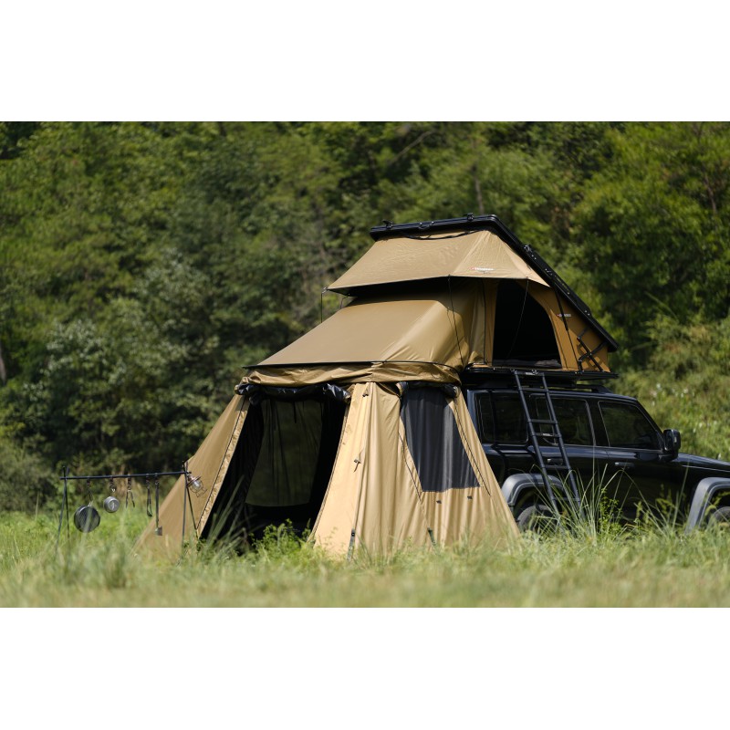 Tenda da tetto in alluminio Taiga 145 x 210 cm (modello 2024) in verde kaki